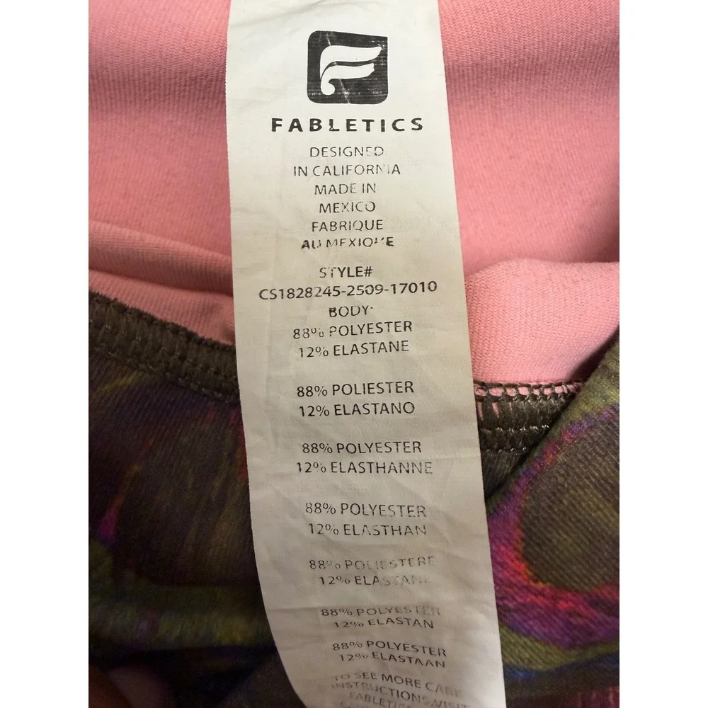 Fabletics Peacock Feather Leggings Womens XXS Yoga Gym Boho Festival Athleisure